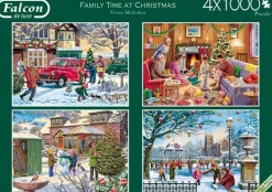 Jumbo 1000 Pieces*Falcon De Luxe - Family Time At Christmas 4 X 1000