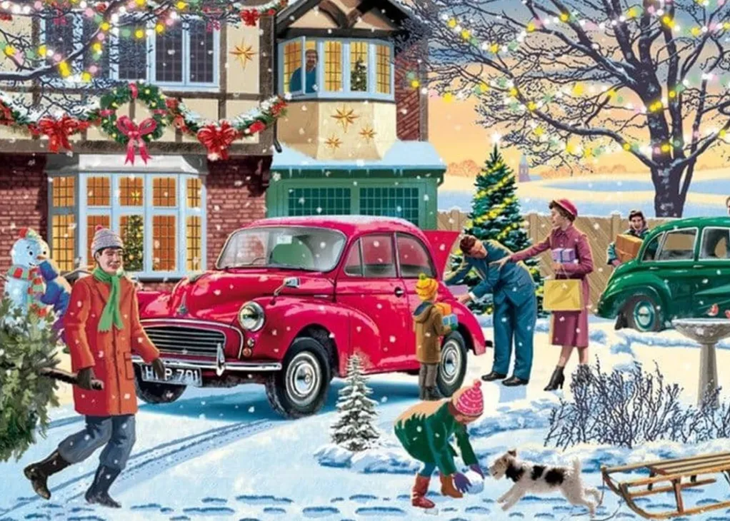 Jumbo 1000 Pieces*Falcon De Luxe - Family Time At Christmas 4 X 1000