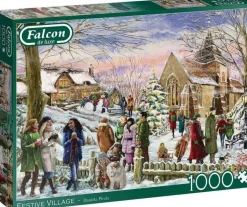 Jumbo 1000 Pieces*Falcon De Luxe - Festive Village - 1000 Piece Jigsaw Puzzle