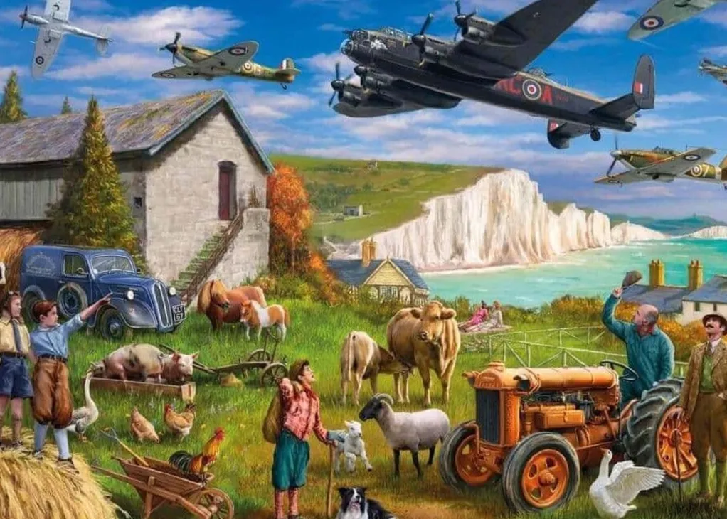 Jumbo 1000 Pieces*Falcon De Luxe - Flight Over Dover - 1000 Piece Jigsaw Puzzle