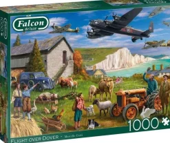 Jumbo 1000 Pieces*Falcon De Luxe - Flight Over Dover - 1000 Piece Jigsaw Puzzle