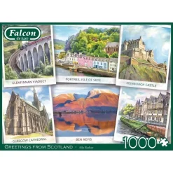 Jumbo 1000 Pieces*Falcon De Luxe - Greetings From Scotland - 1000 Piece Jigsaw Puzzle