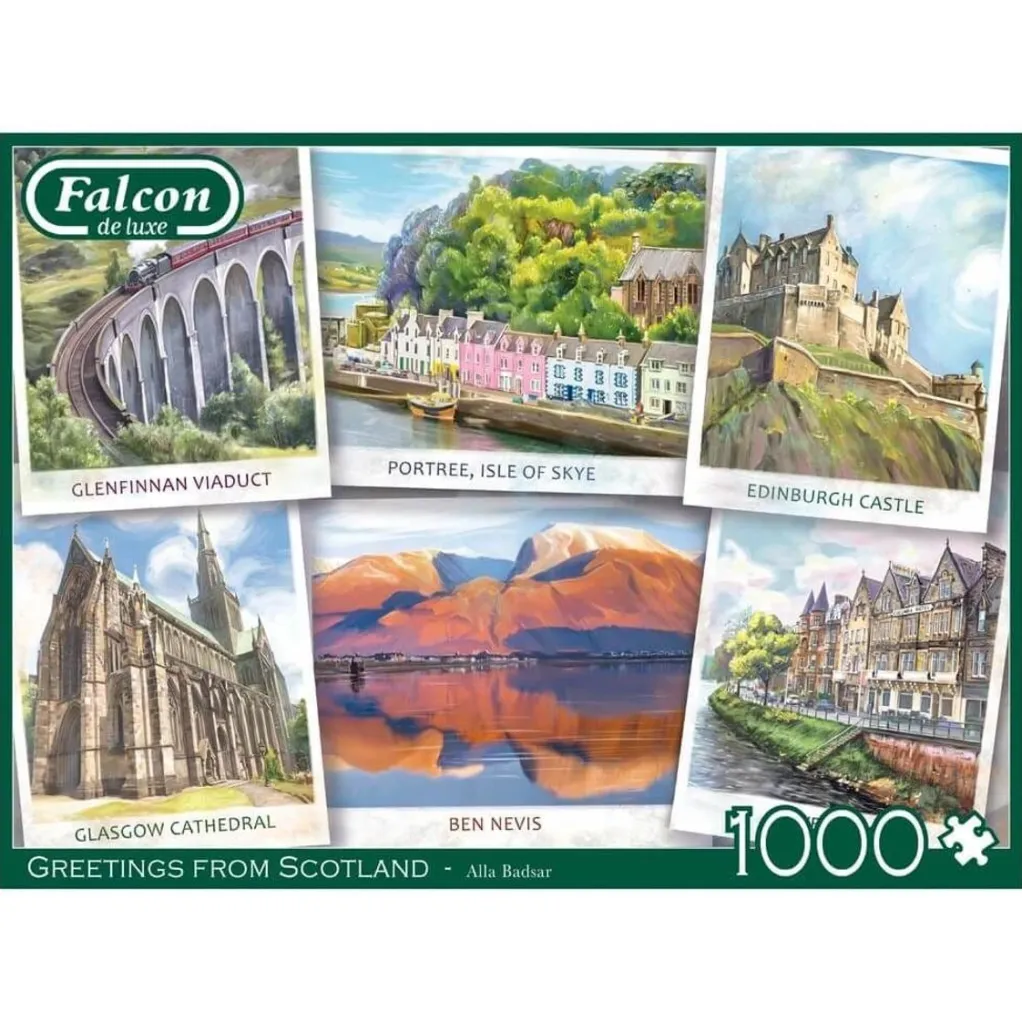 Jumbo 1000 Pieces*Falcon De Luxe - Greetings From Scotland - 1000 Piece Jigsaw Puzzle