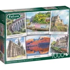 Jumbo 1000 Pieces*Falcon De Luxe - Greetings From Scotland - 1000 Piece Jigsaw Puzzle