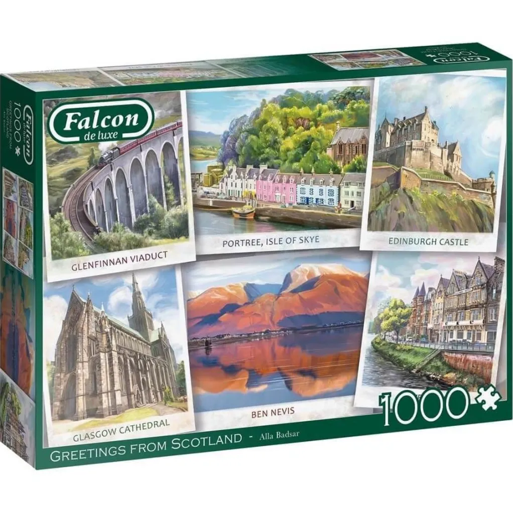 Jumbo 1000 Pieces*Falcon De Luxe - Greetings From Scotland - 1000 Piece Jigsaw Puzzle