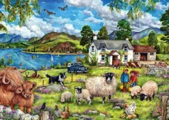 Jumbo 500 Pieces*Falcon De Luxe - Highland Farm - 500 Piece Jigsaw Puzzle