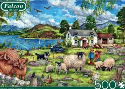 Jumbo 500 Pieces*Falcon De Luxe - Highland Farm - 500 Piece Jigsaw Puzzle