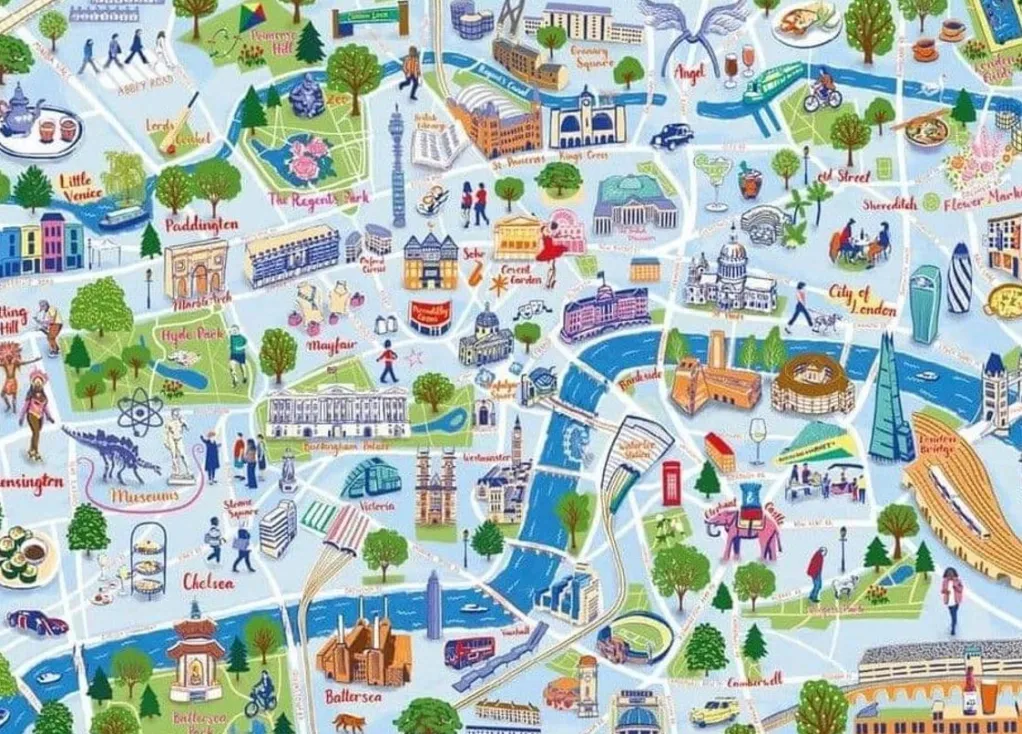 Jumbo 1000 Pieces*Falcon De Luxe - London Sightseeing - 1000 Piece Jigsaw Puzzle
