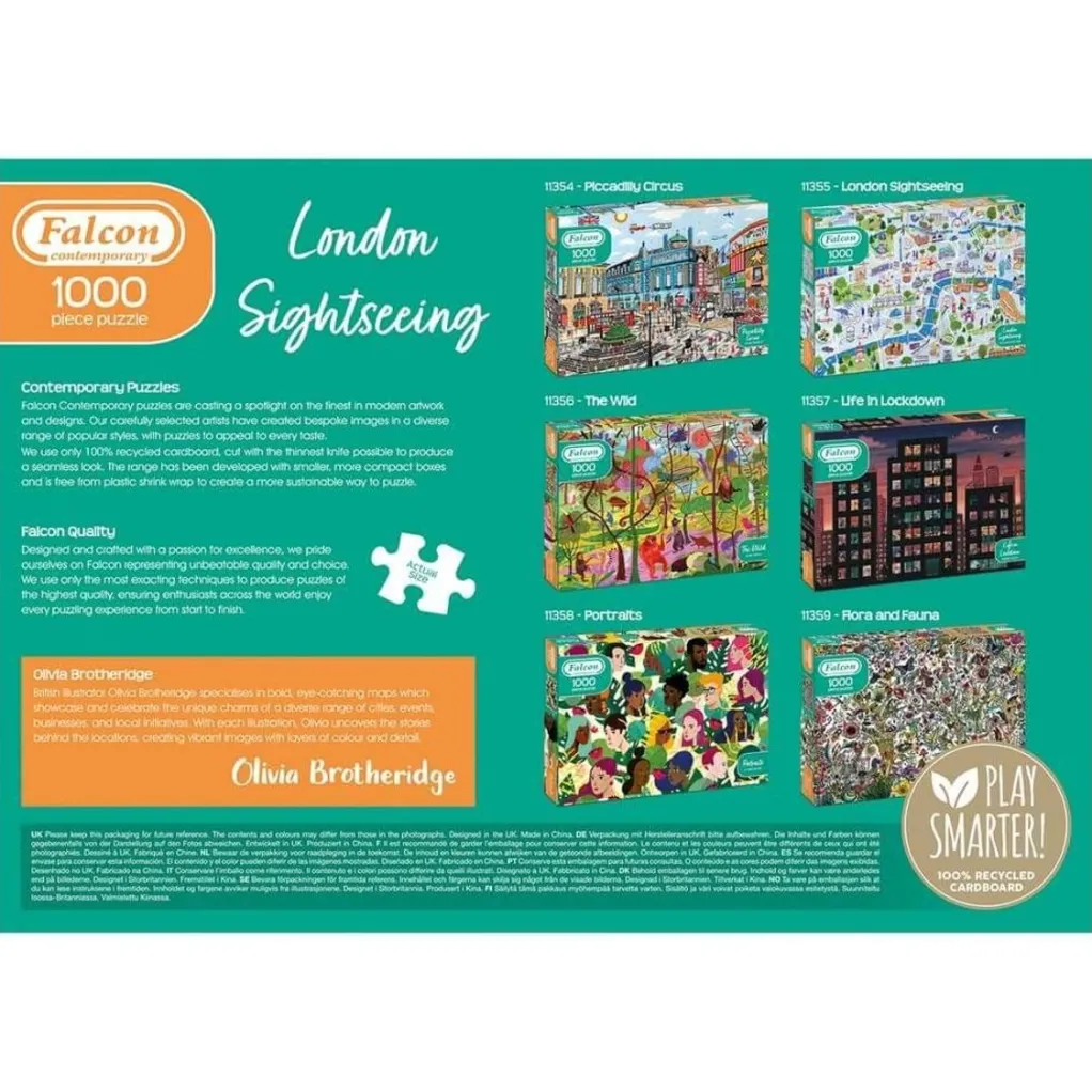 Jumbo 1000 Pieces*Falcon De Luxe - London Sightseeing - 1000 Piece Jigsaw Puzzle