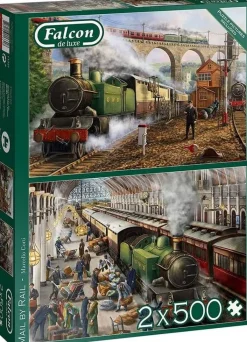 Jumbo 500 Pieces*Falcon De Luxe - Mail By Rail 2 X 500 Piece Jigsaw Puzzle