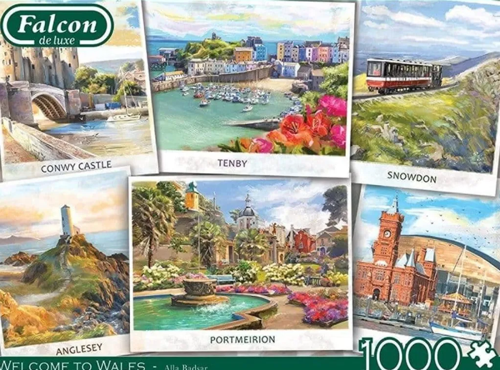 Jumbo 1000 Pieces*Falcon De Luxe - Postcard Series Wales - 1000 Piece Jigsaw Puzzle