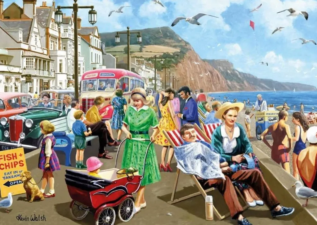 Jumbo 500 Pieces*Falcon De Luxe - Sidmouth Seafront - 500 Piece Jigsaw Puzzle