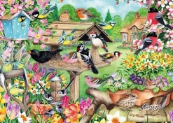 Jumbo 500 Pieces*Falcon De Luxe - Spring Garden Birds - 500 Piece Jigsaw Puzzle