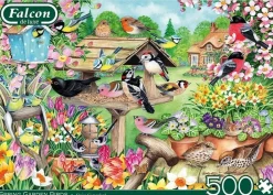Jumbo 500 Pieces*Falcon De Luxe - Spring Garden Birds - 500 Piece Jigsaw Puzzle