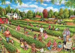 Jumbo 1000 Pieces*Falcon De Luxe - Strawberry Picking - 1000 Piece Jigsaw Puzzle
