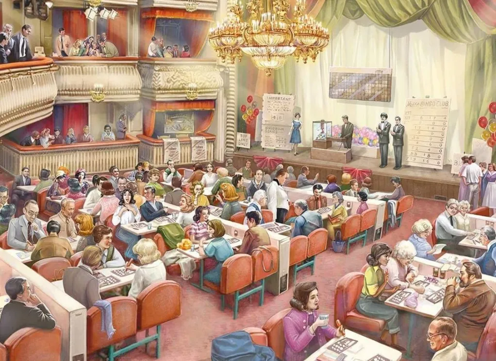 Jumbo 1000 Pieces*Falcon De Luxe - The Bingo Hall - 1000 Piece Jigsaw Puzzle