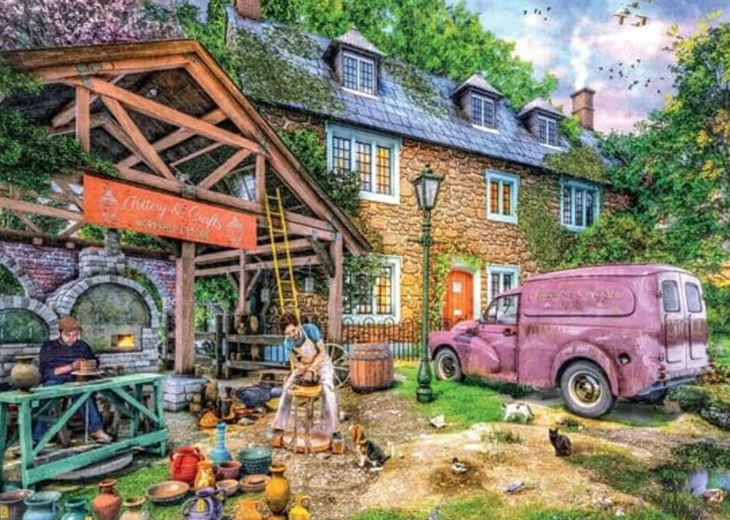 Jumbo 1000 Pieces*Falcon De Luxe - The Potters Cottage - 1000 Piece Jigsaw Puzzle