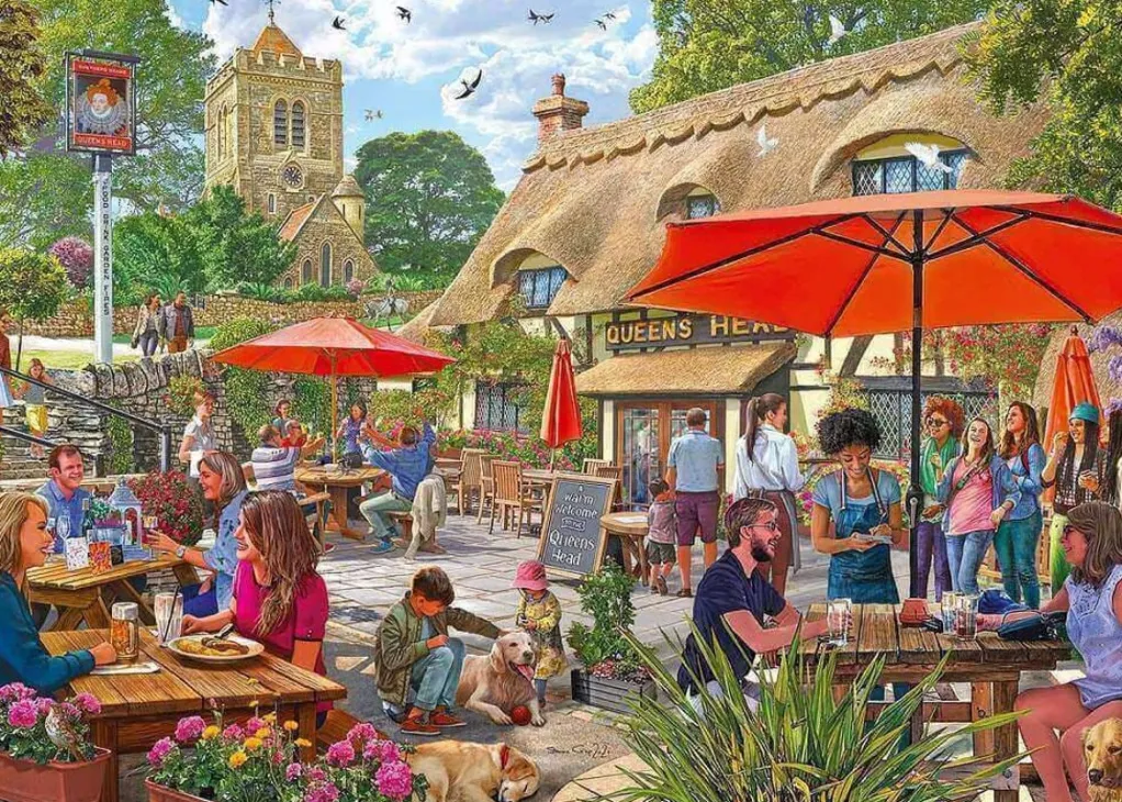 Jumbo 1000 Pieces*Falcon De Luxe - The Pub Garden - 1000 Piece Jigsaw Puzzle