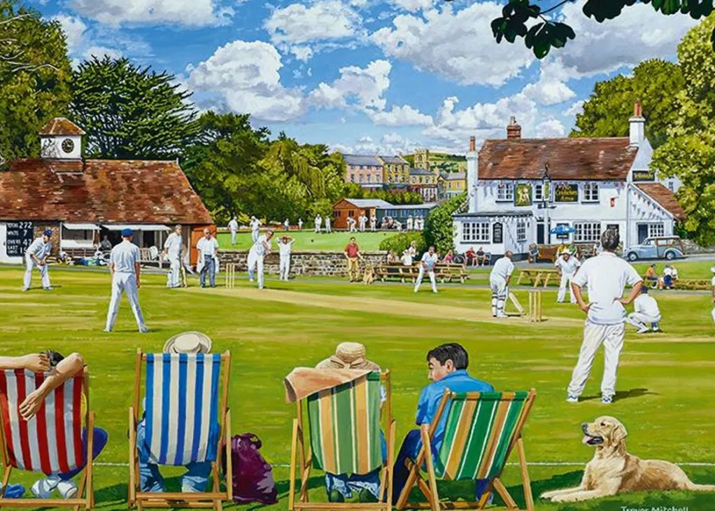 Jumbo 1000 Pieces*Falcon De Luxe - The Village Sporting Greens - 2 X 1000 Piece Jigsaw Puzzle