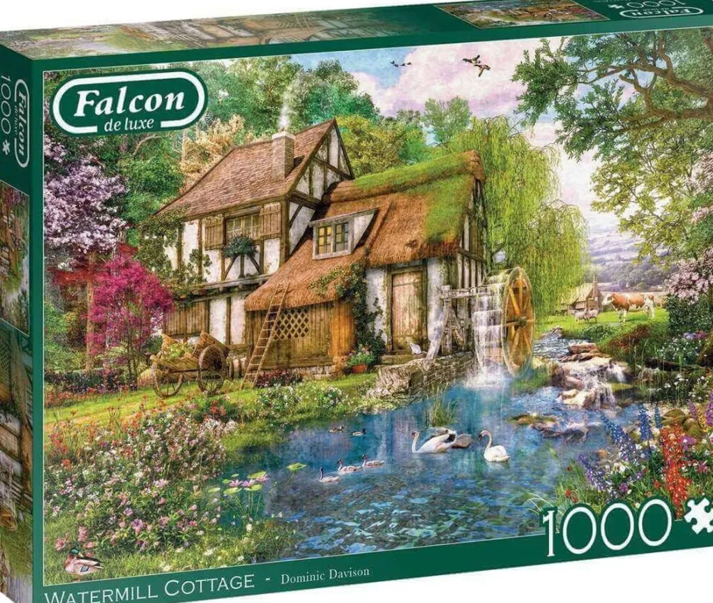 Jumbo 1000 Pieces*Falcon De Luxe - Watermill Cottage - 1000 Piece Jigsaw Puzzle