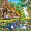 Jumbo 1000 Pieces*Falcon De Luxe - Waterside Cottage - 1000 Piece Jigsaw Puzzle