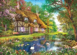 Jumbo 1000 Pieces*Falcon De Luxe - Waterside Cottage - 1000 Piece Jigsaw Puzzle