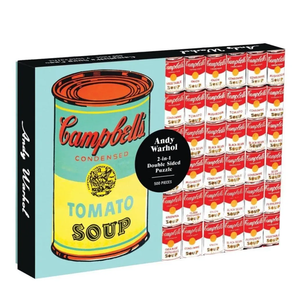 Galison 500 Pieces* - Andy Warhol Soup Can 2-Sided - 500 Piece Jigsaw Puzzle