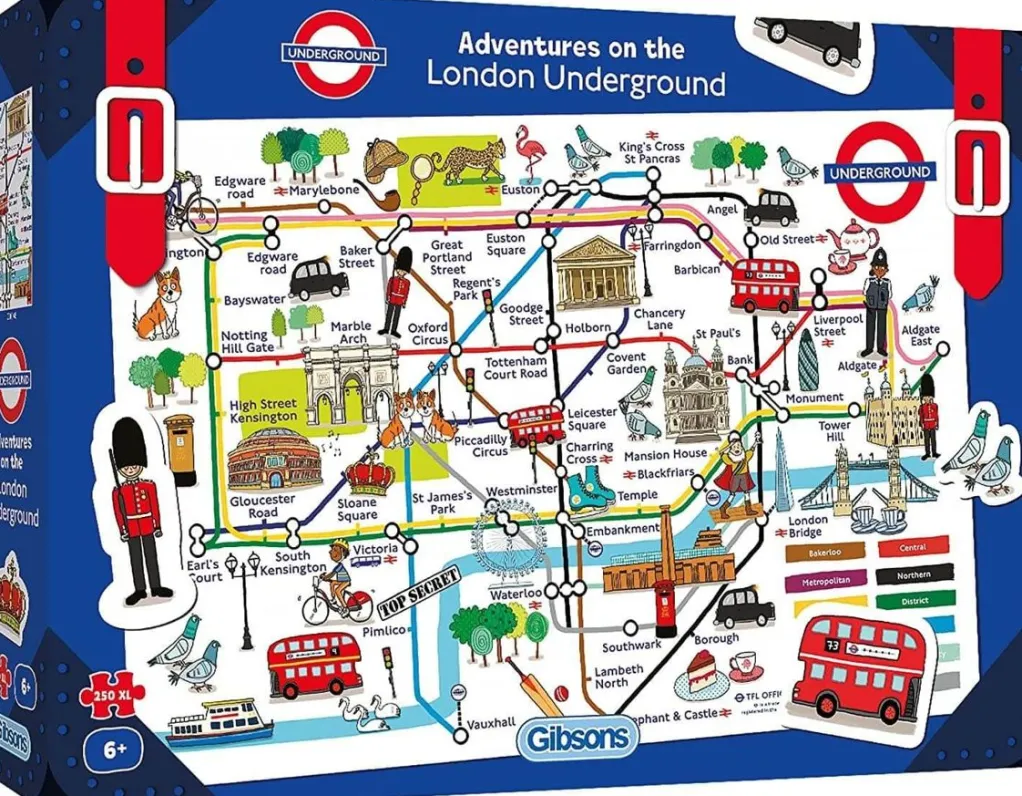 Gibsons 300 Pieces & Under* - Adventures On The London Underground - 250 Piece Jigsaw Puzzle
