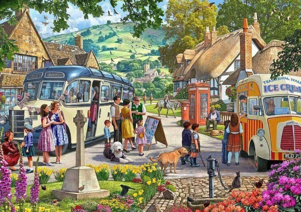 Gibsons 636 Pieces* - Boarding The Bus - 1000 Piece Jigsaw Puzzle