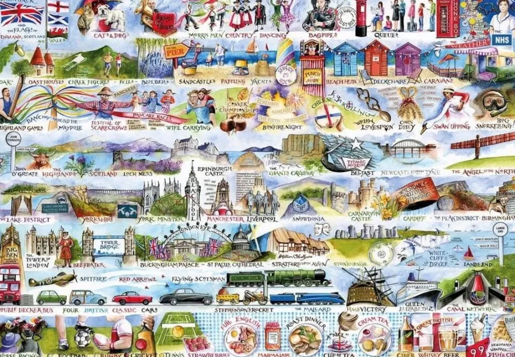 Gibsons 2000 Pieces* - Cream Teas & Queuing - 2000 Piece Jigsaw Puzzle