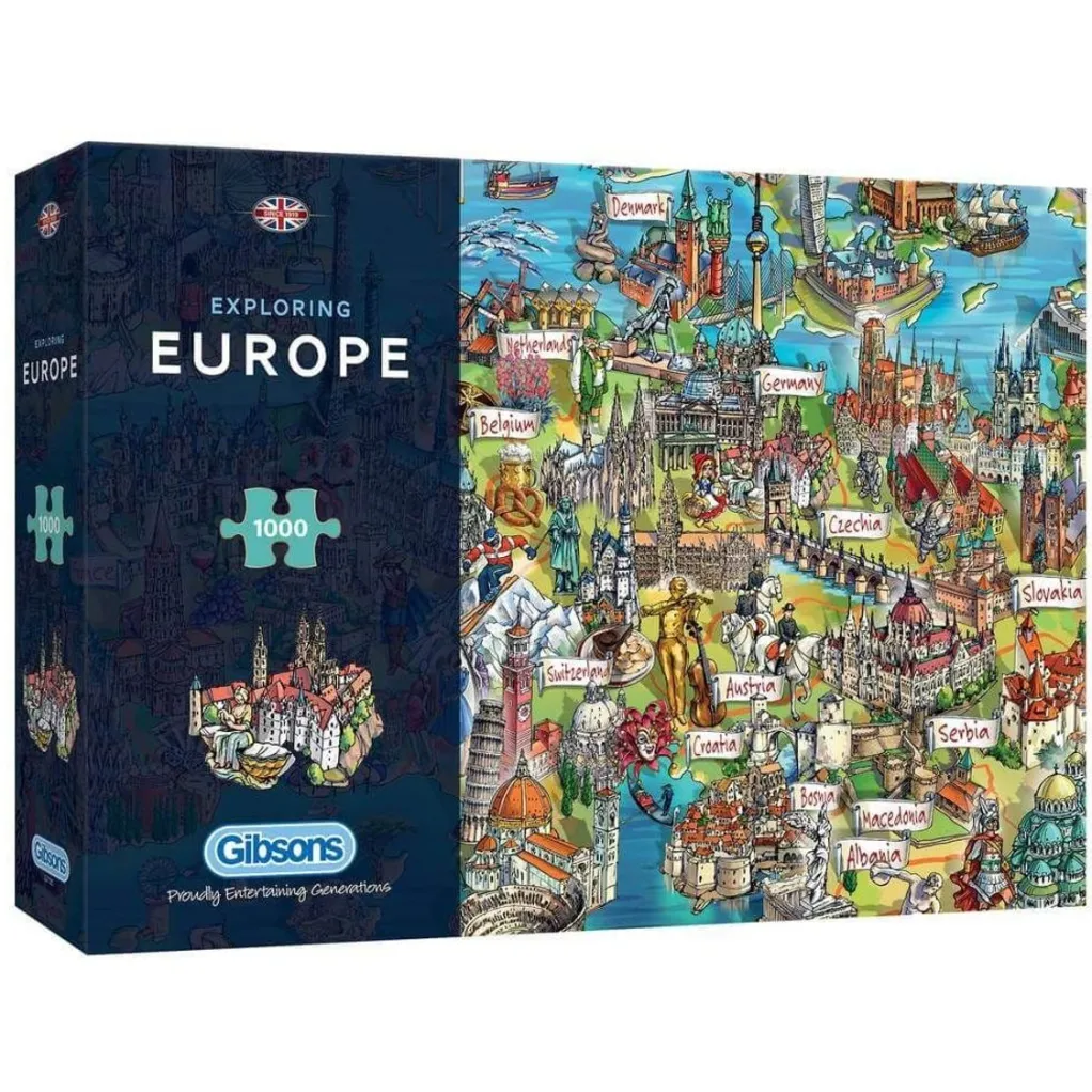 Gibsons 1000 Pieces* - Exploring Europe - 1000 Piece Jigsaw Puzzle