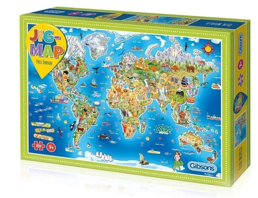 Gibsons 300 Pieces & Under* - Jigmap World - 250 Piece Jigsaw Puzzle
