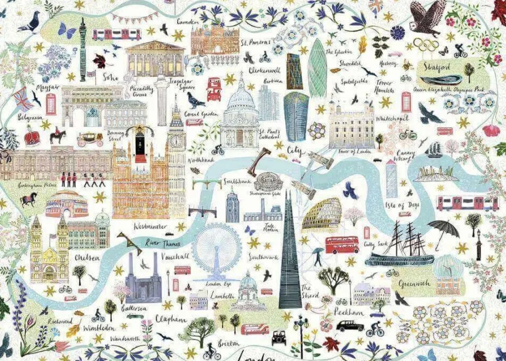 Gibsons 1000 Pieces* - Map Of London - 1000 Piece Jigsaw Puzzle