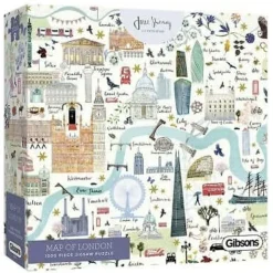 Gibsons 1000 Pieces* - Map Of London - 1000 Piece Jigsaw Puzzle