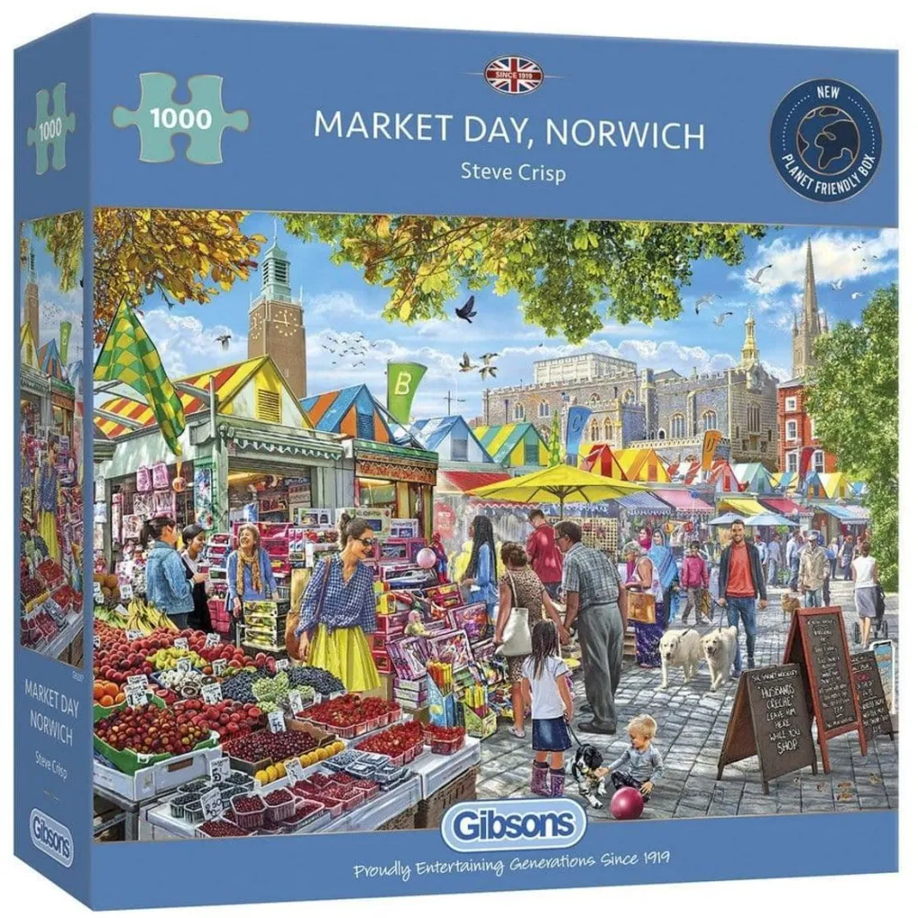 Gibsons 1000 Pieces* - Market Day, Norwich - 1000 Piece Jigsaw Puzzle