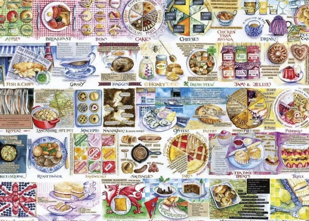 Gibsons 1000 Pieces* - Pork Pies & Puddings - 1000 Piece Jigsaw Puzzle
