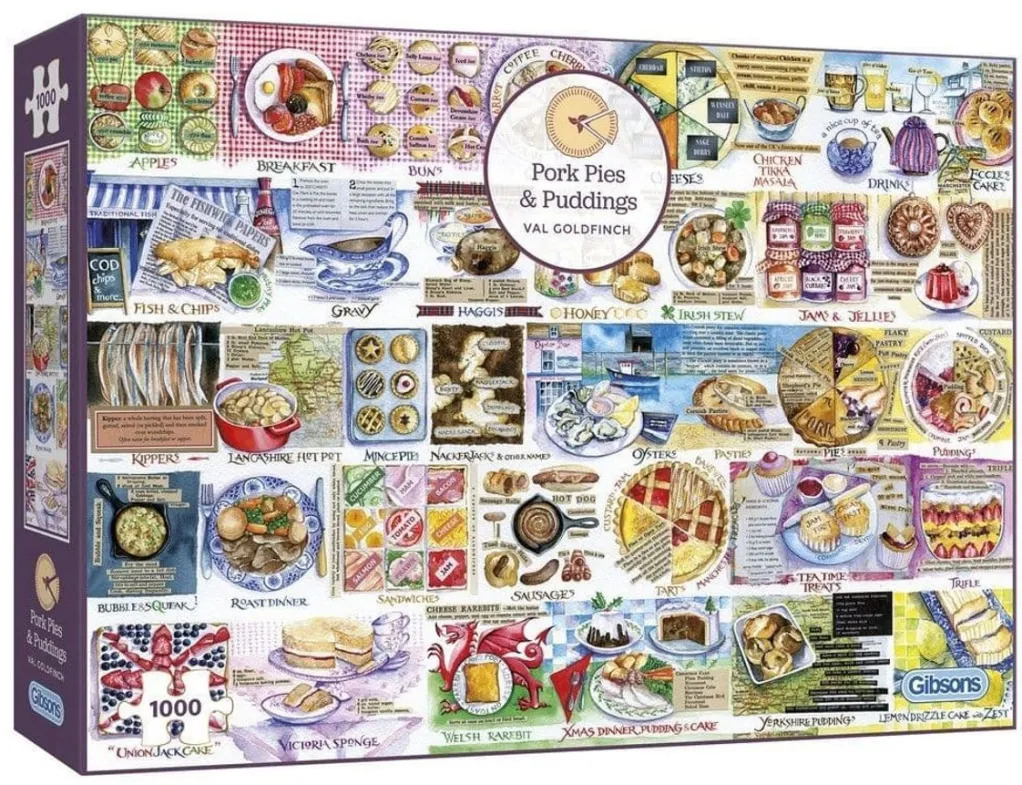 Gibsons 1000 Pieces* - Pork Pies & Puddings - 1000 Piece Jigsaw Puzzle