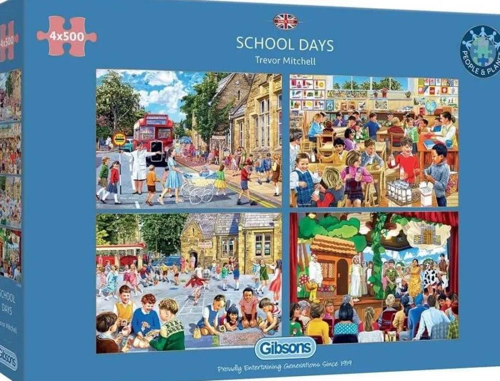 Gibsons 500 Pieces* - School Days - 4 X 500 Piece Jigsaw Puzzle