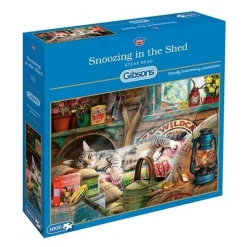Gibsons 1000 Pieces* - Snoozing In The Shed - 1000 Piece Jigsaw Puzzle