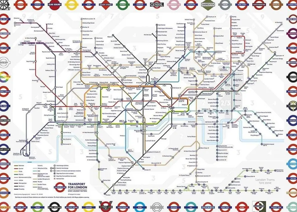 Gibsons 1000 Pieces* - Tfl London Underground Map - 1000 Piece Jigsaw Puzzle