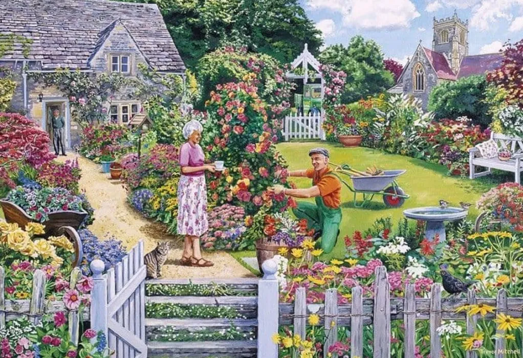Gibsons 500 Pieces* - The Gardener'S Round - 4 X 500 Piece Jigsaw Puzzle
