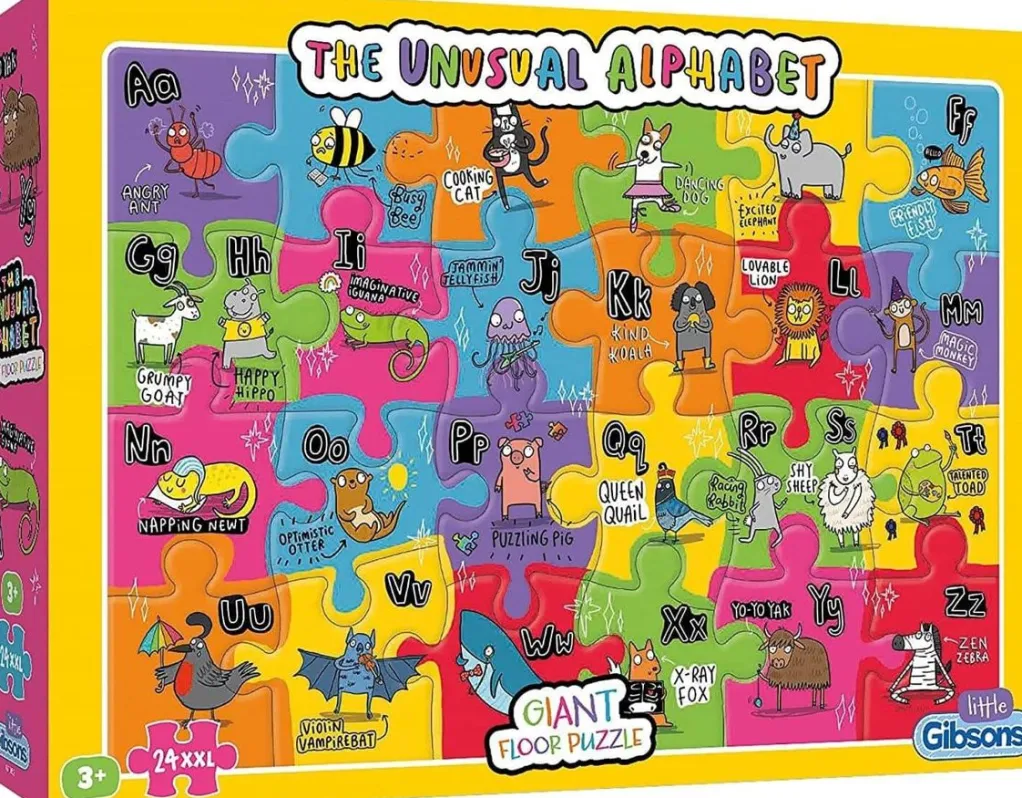 Gibsons 100 Pieces & Under* - The Unusual Alphabet Floor Puzzle -24 Piece Jigsaw Puzzle