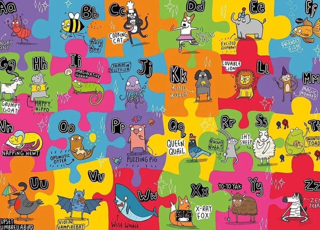 Gibsons 100 Pieces & Under* - The Unusual Alphabet Floor Puzzle -24 Piece Jigsaw Puzzle