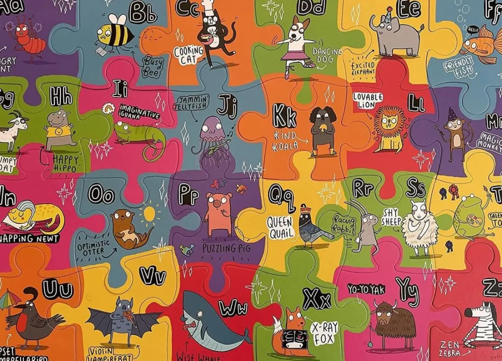 Gibsons 100 Pieces & Under* - The Unusual Alphabet Floor Puzzle -24 Piece Jigsaw Puzzle