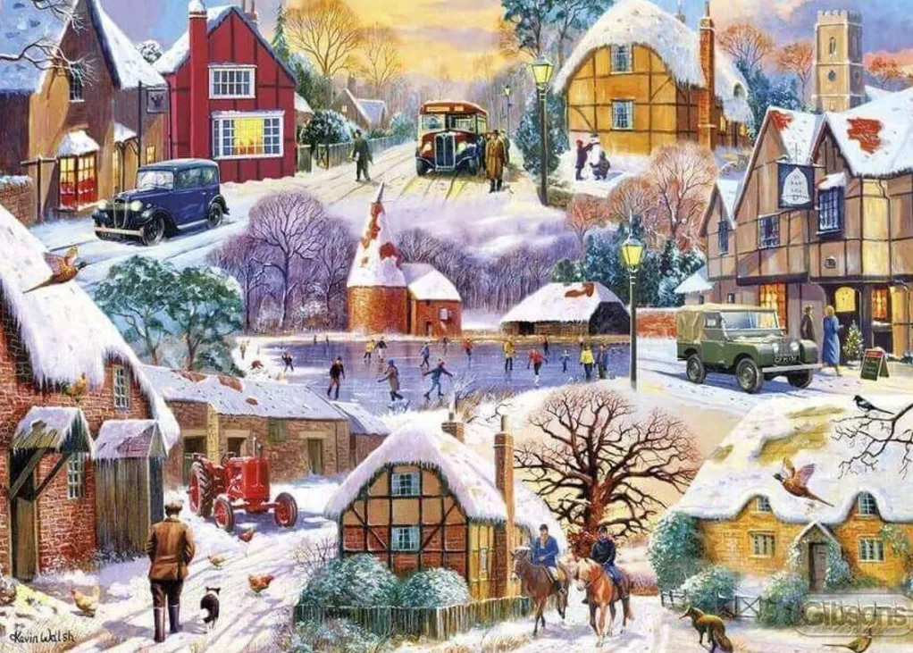 Gibsons 1000 Pieces* - Winter Cottages - 1000 Piece Jigsaw Puzzle