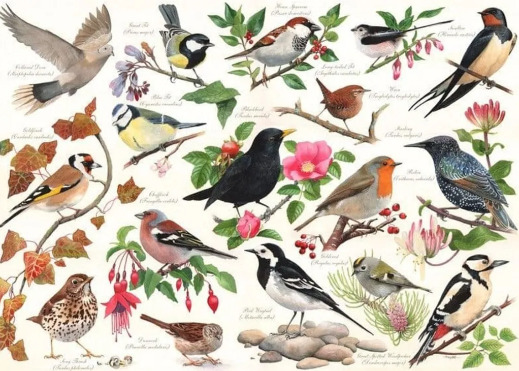 House of Puzzles 1000 Pieces* - Birds In My Garden - 1000 Piece Jigsaw Puzzle