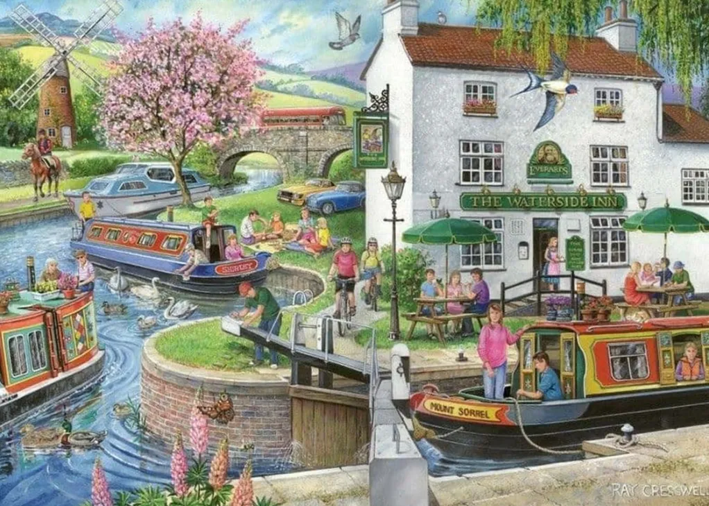 House of Puzzles 1000 Pieces* - By The Canal - Find The Difference - No 6 - 1000 Piece Jigsaw Puzzle