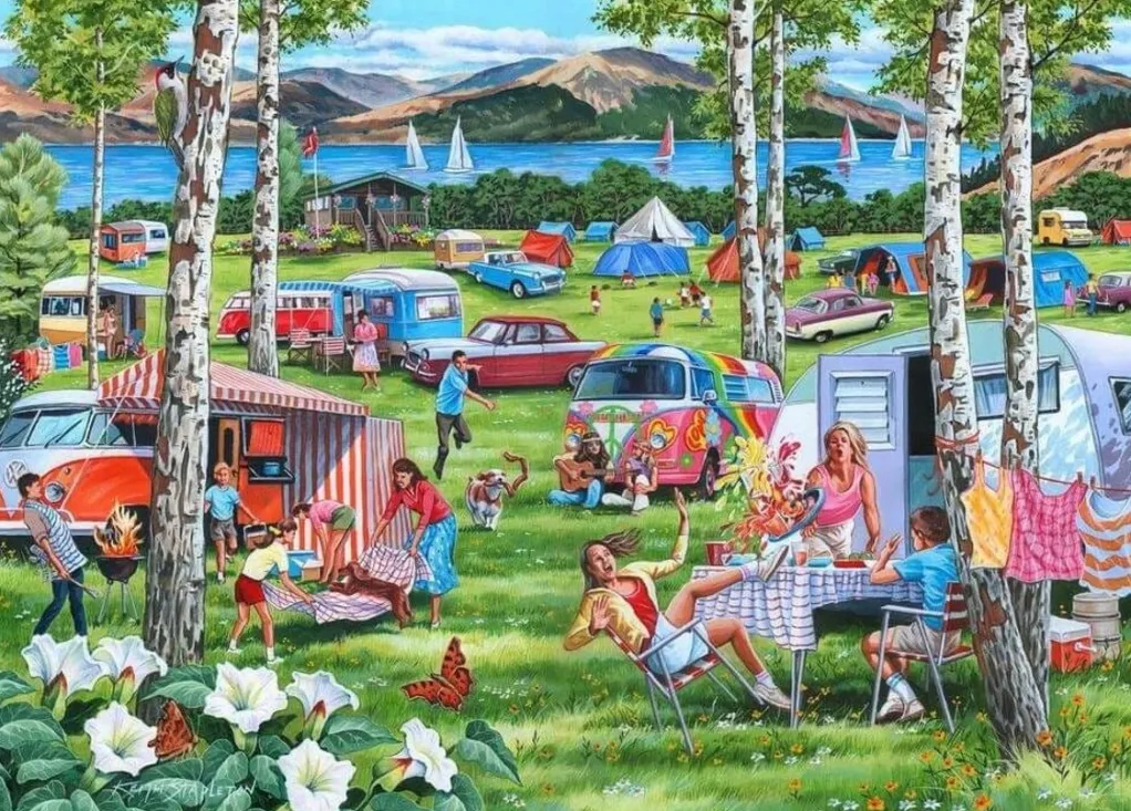 House of Puzzles Extra Large Pieces* - Camping Chaos - 500Xl Piece Jigsaw Puzzle