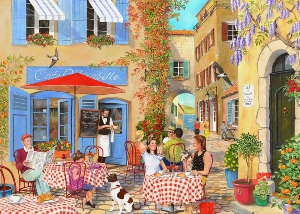 House of Puzzles Extra Large Pieces* - Coffee & Croissants - 500Xl Piece Jigsaw Puzzle