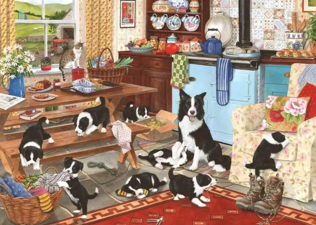 House of Puzzles 1000 Pieces* - Collie Wobbles - 1000 Piece Jigsaw Puzzle